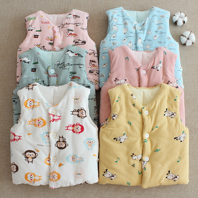 男女宝宝加厚背心纯棉花宝宝马甲小童坎肩儿童小孩保暖马夹春秋季