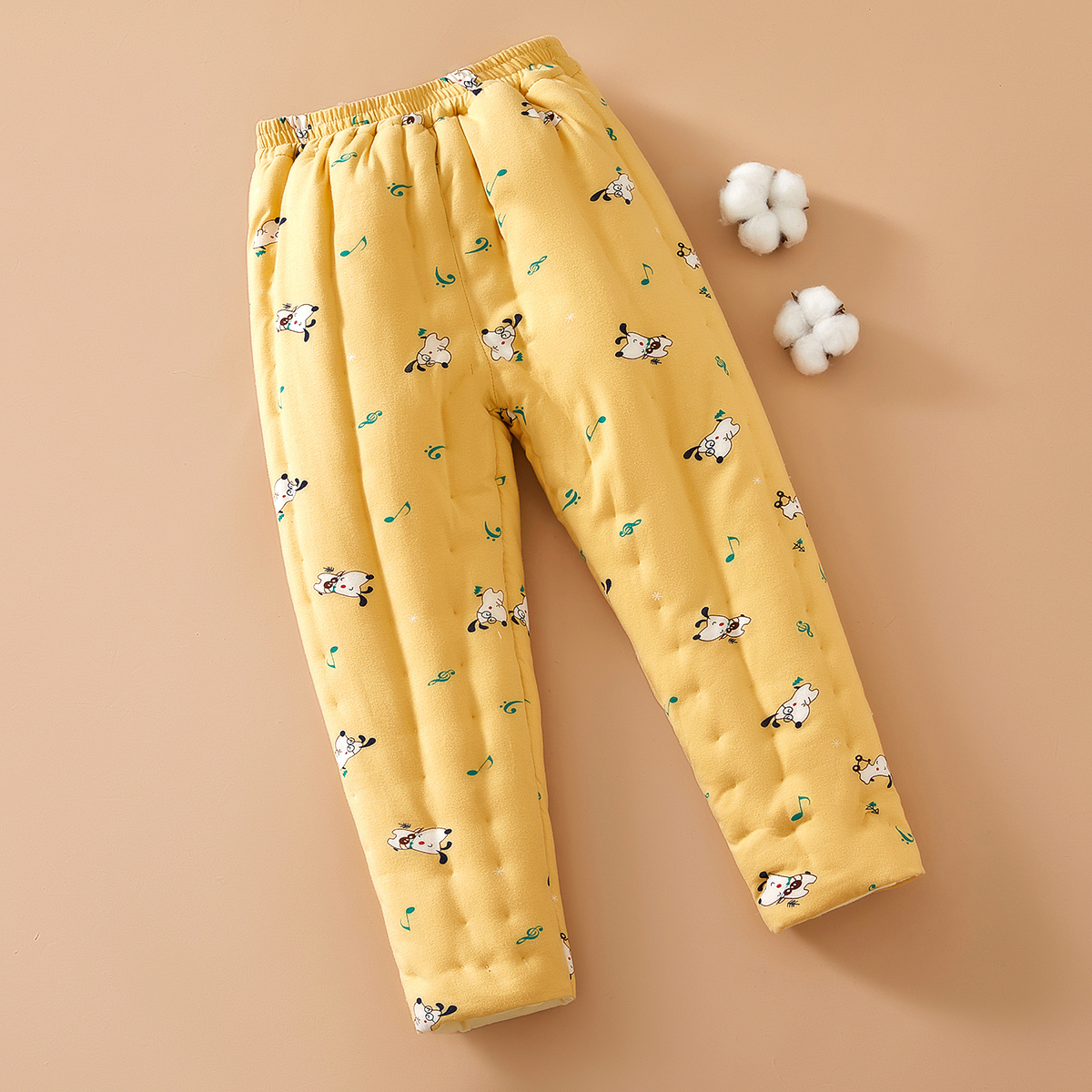 中大童手工纯棉花棉裤男女宝宝儿童居家裤胆冬季加厚高腰保暖长裤