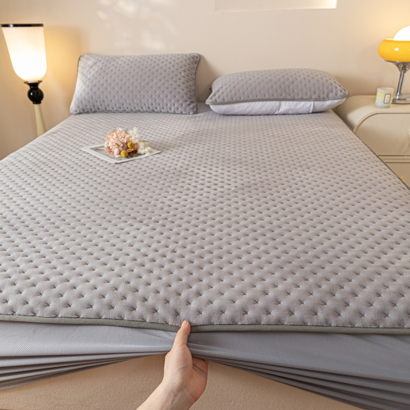 冬羚鸟-AJ11-色布牛奶绒夹棉单床笠-AYJ