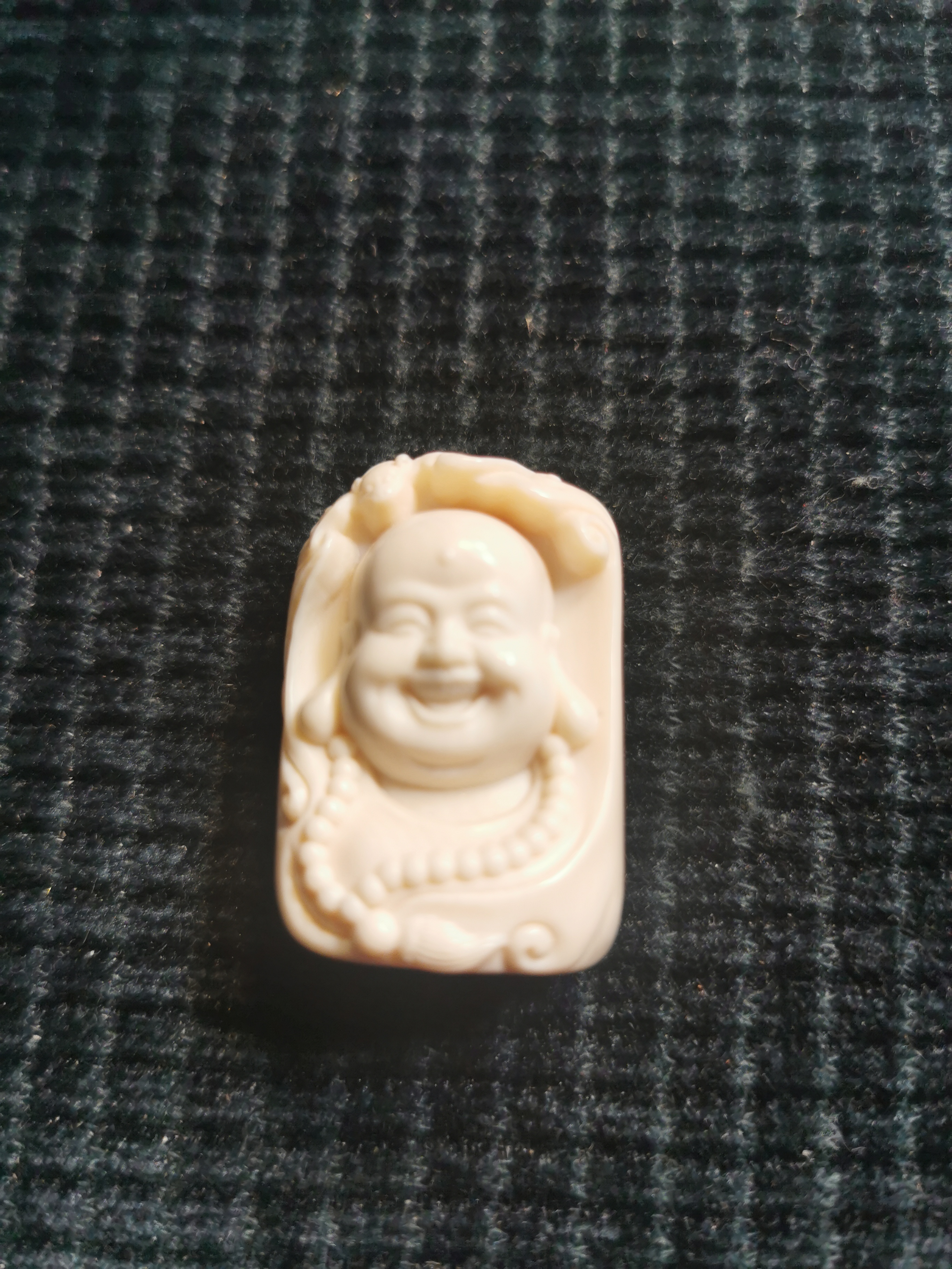 猛犸牙蓝皮弥勒挂件