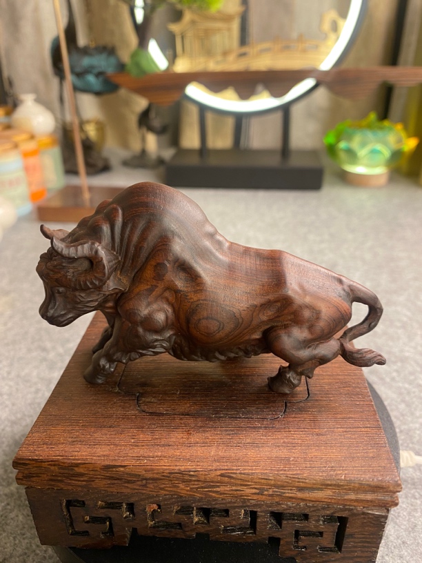 (夏小雨的小店)太行崖柏雷击木牛气冲天10x6.3x3.2cm摆件香味浓郁