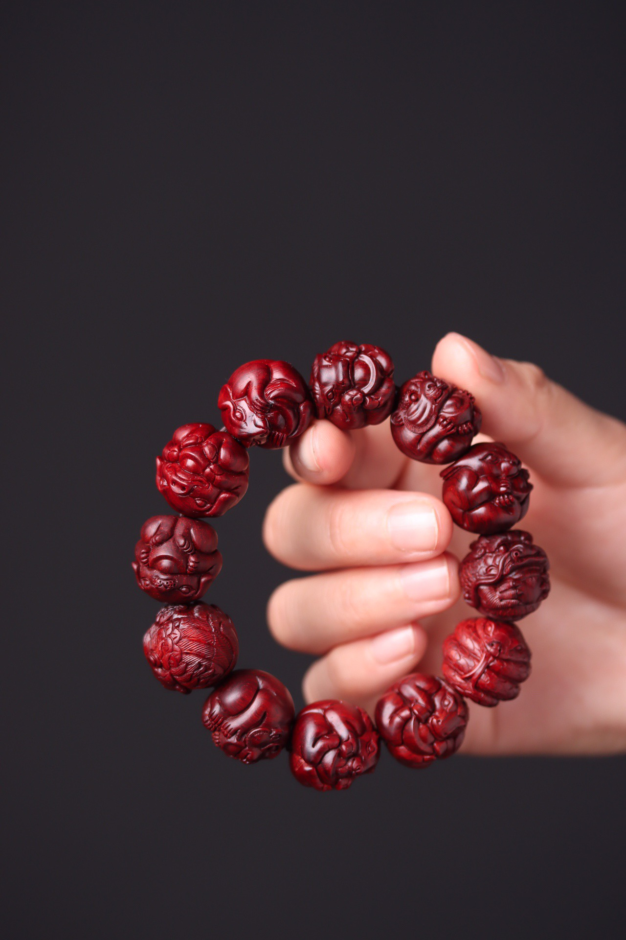 (夏小雨的小店)印度小叶紫檀湖南湘工十二生肖2.0x12纯手工高油密