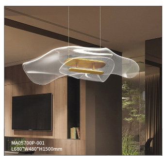 进口导光板轻奢现代简约客厅灯吧台灯创意餐桌灯餐厅吊灯极简大气