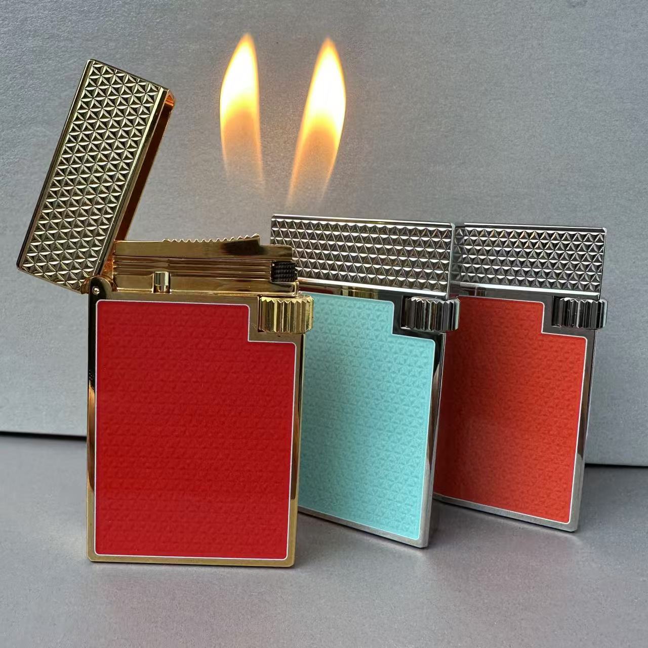 凯兰帝双火新年树脂机篓款男士高端商务个性充气打火机