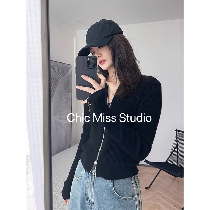 【粉色】开衫外套3386超柔软新款高品质圆领双头拉链上衣