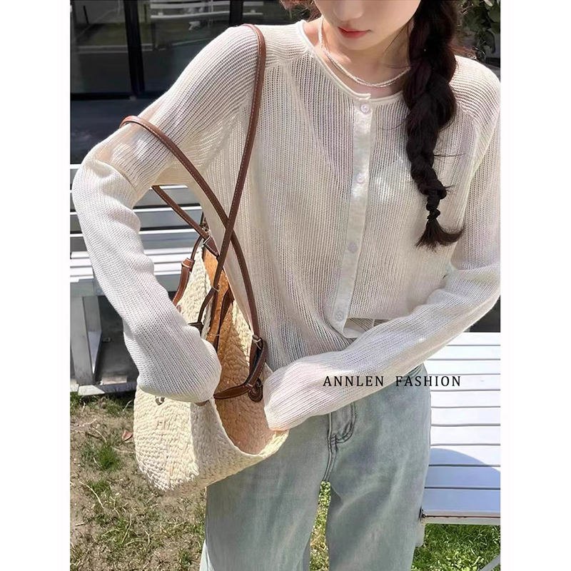 【高级灰】开衫外套3327超柔软高品质圆领正肩上衣