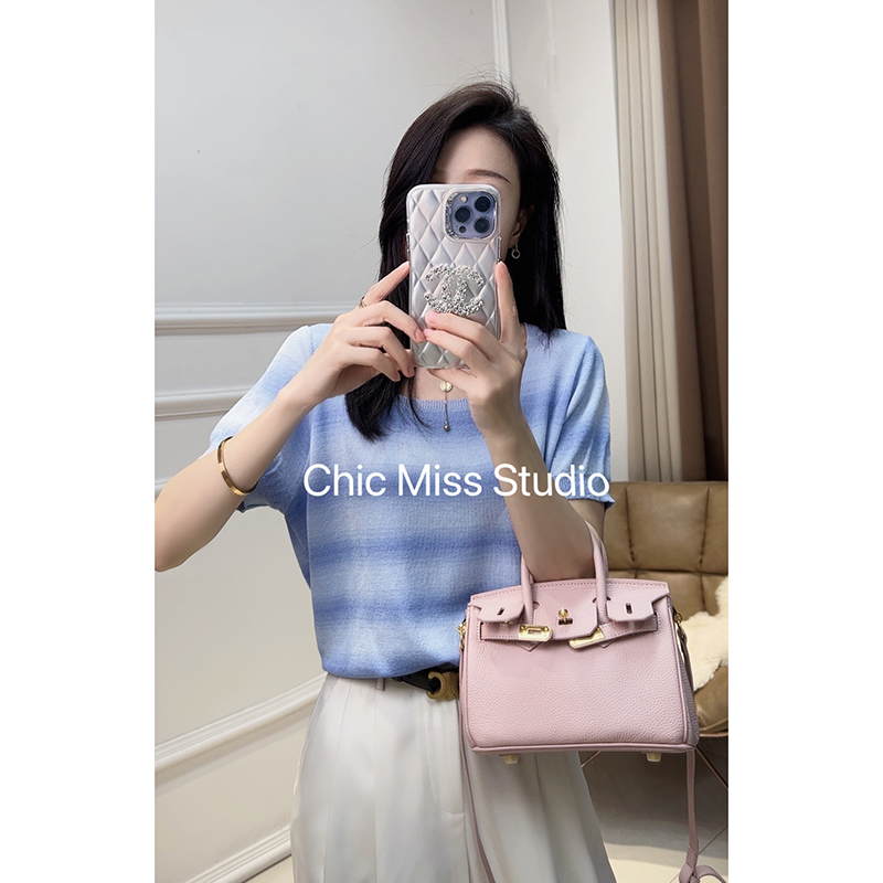 【摩卡色】3071超柔软高品质方领渐变色针织上衣