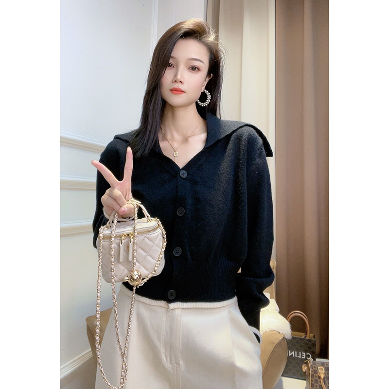 【黑色】2383新款高品质超柔软翻领上衣