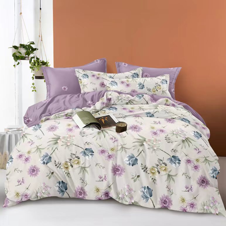 磨毛亲肤柔软大被套-随风紫