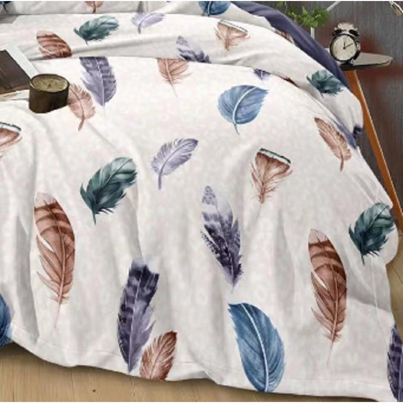 轻奢亲肤柔软床单210*230cm-蓝色羽毛