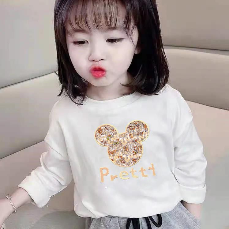 2025儿童装新品女童纯棉t恤长袖女宝宝秋装小孩子t恤洋气女上衣潮