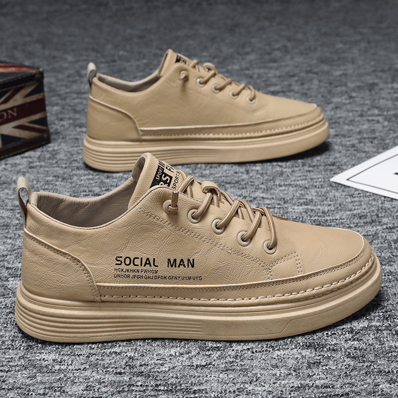 休闲板鞋男士夏季透气百搭鞋潮鞋子男士工作上班防滑耐磨潮流板鞋