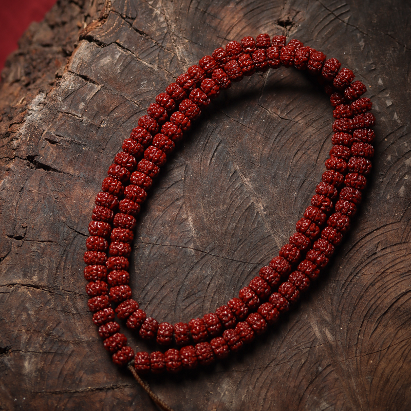 纯血老树王飞碟矮桩印尼小金刚脊双面雕刻108颗1.0玉化包浆毕业