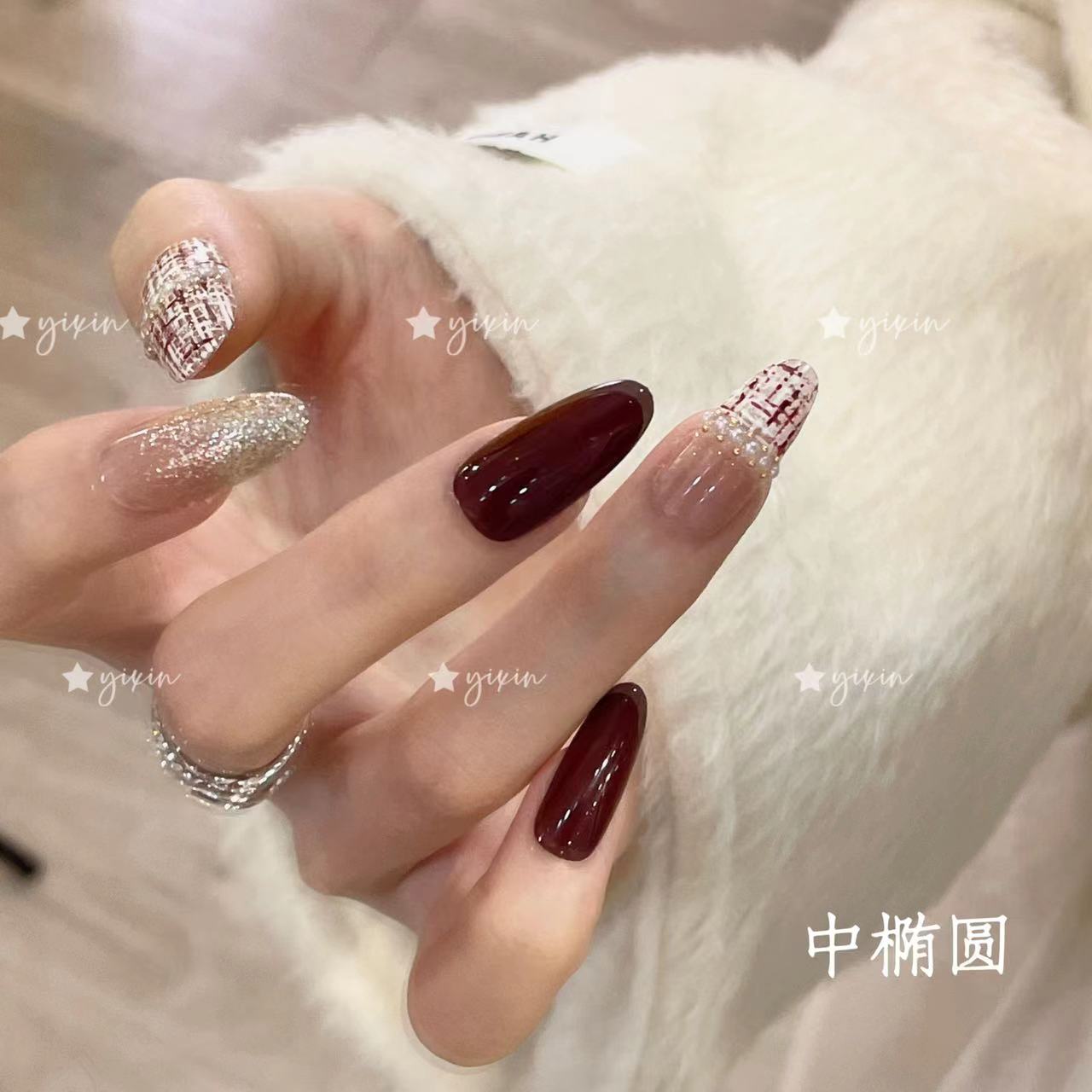 纯手工定制穿戴甲 香奈儿 美甲贴片可拆卸假指甲贴气质小红书