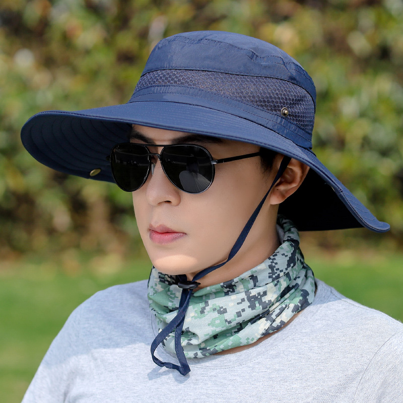 帽子男夏季新款防晒帽夏天骑行防风防吹翻男士遮阳太阳帽户外帽子