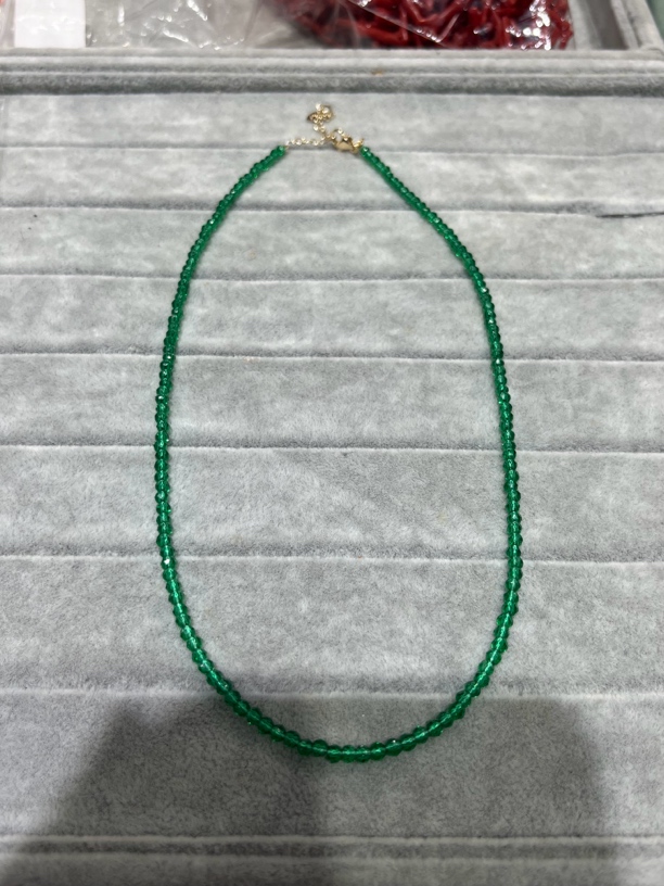 美货 3m墨绿刻面锁骨链项链