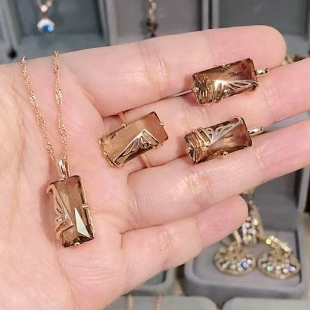 铜合金耳饰 41不掉色铜镀红金欧美素款585时尚百搭小众气质