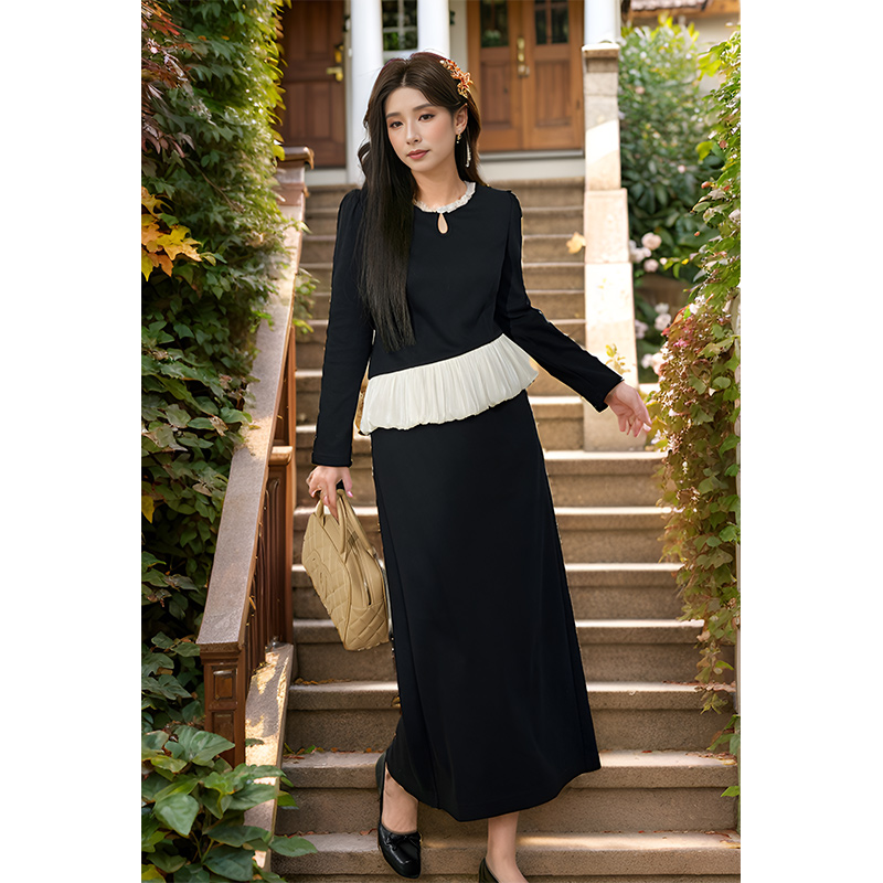 奢姿【云朵】大码女装2024秋冬雅丹风套装连衣裙胖妹妹高级感两件套