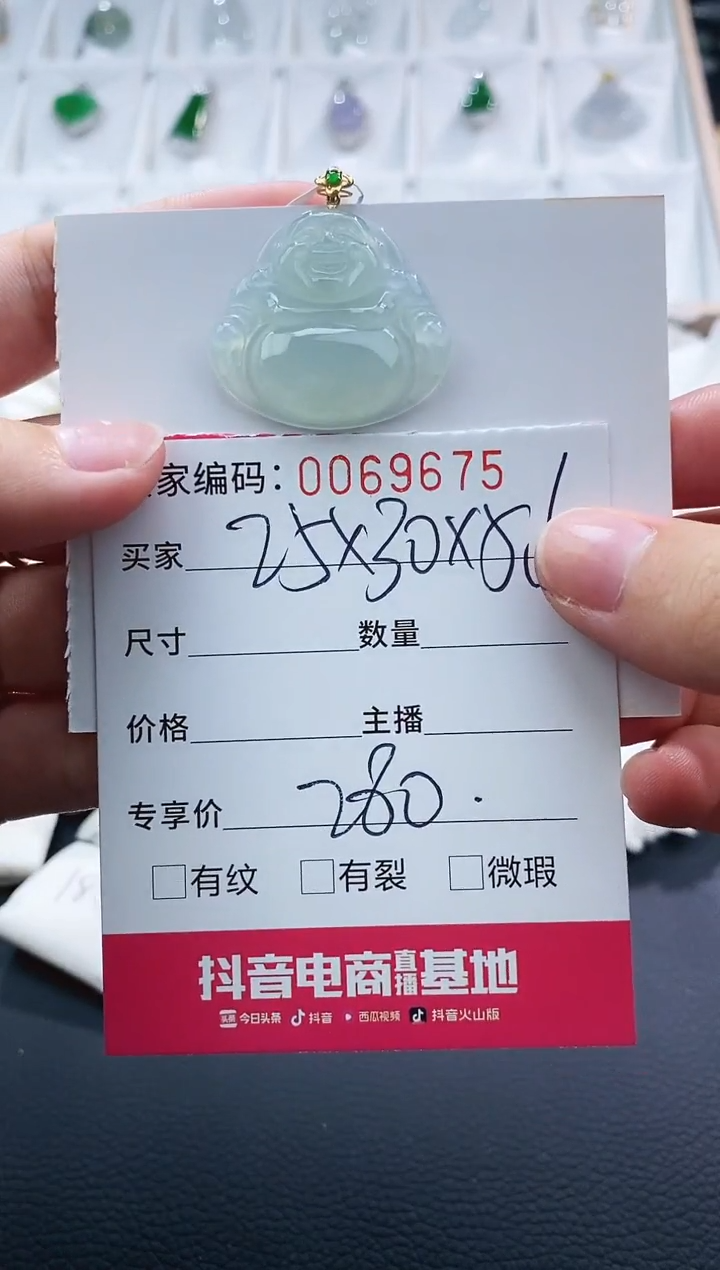 【闪购商品】翡翠颈饰18K金镶嵌0069675