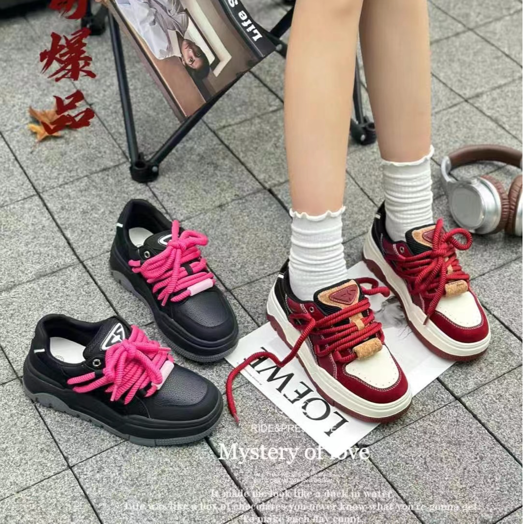 香港真皮百搭小白鞋女2024年春秋新款厚底增高轻便休闲运动板鞋子