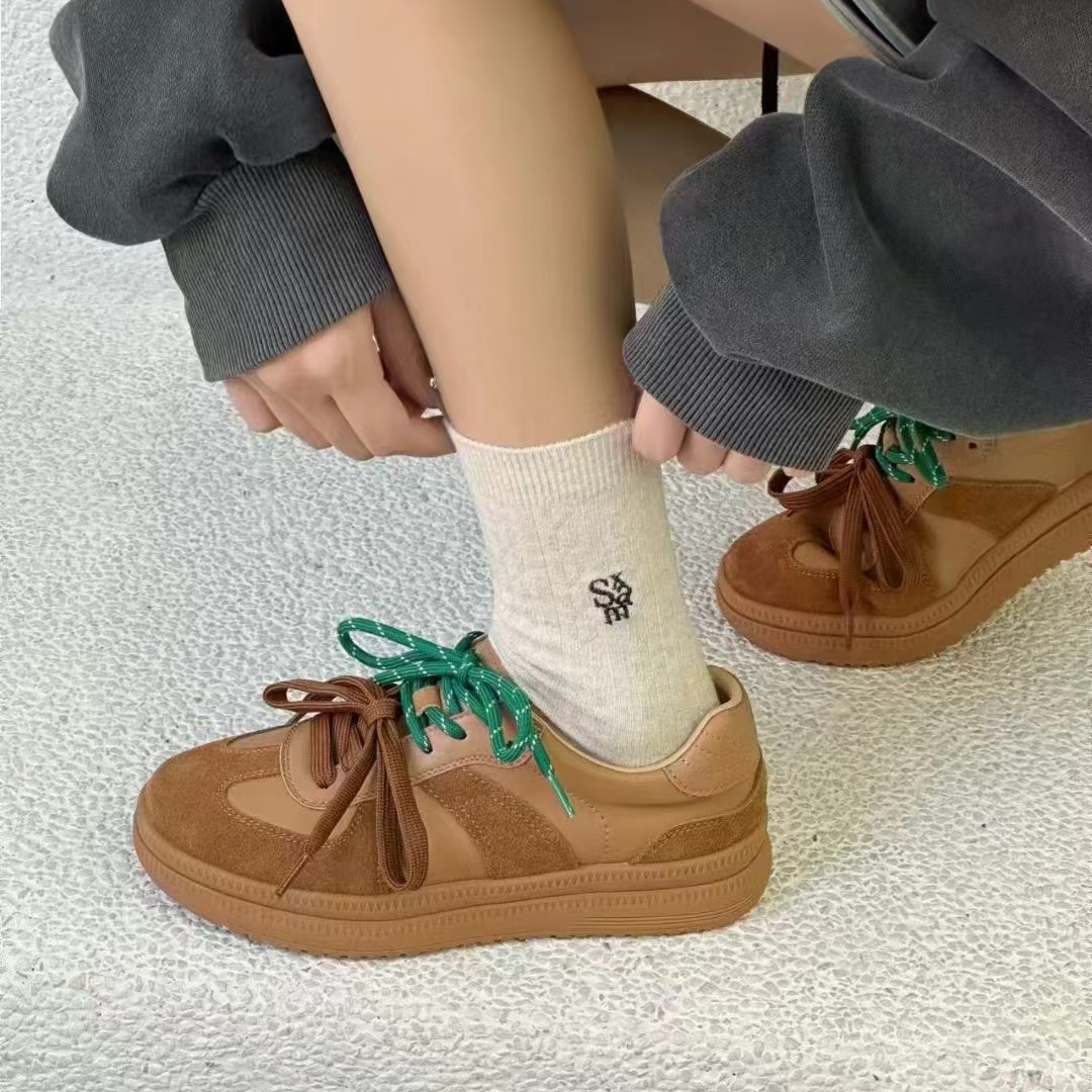小白鞋女鞋2024真皮新款爆款德训鞋女款鞋子休闲板鞋运动鞋