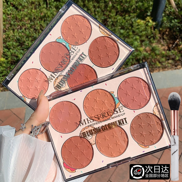 MissRose六色腮红盘防水哑光珠光多色裸妆自然修容张毅凯推荐正品