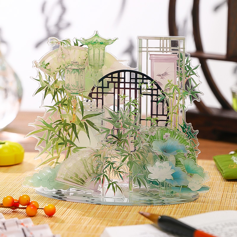 芯陌回梦江南国风造景亚克力立牌古风diy吧唧谷美毕业祝福diy礼物