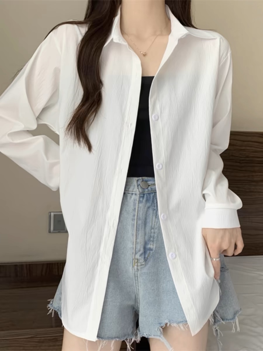 新款显瘦宽松慵懒风衬衣直播为准请勿盲拍