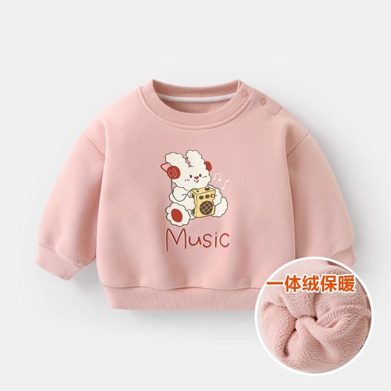 男女童加绒卫衣秋装秋冬童装儿童中小童宝宝上衣冬装外套保暖婴儿