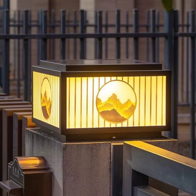 太阳能不锈钢户外室外平盖围墙门柱头灯家用防水别墅庭院景观装饰