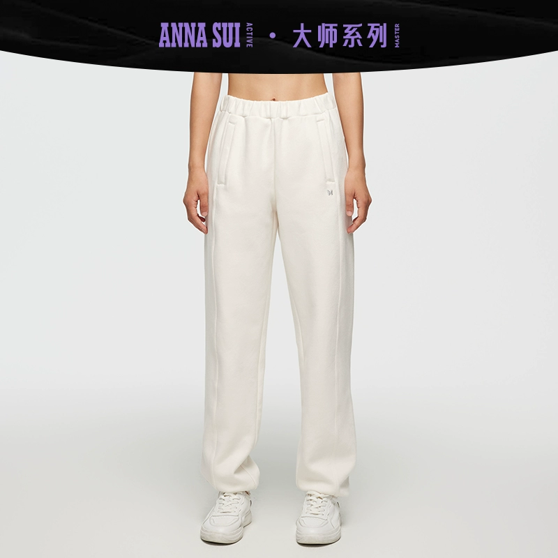 ANNA SUI Master大师系列 玫瑰提花针织束脚卫裤休闲运动腰部抽绳