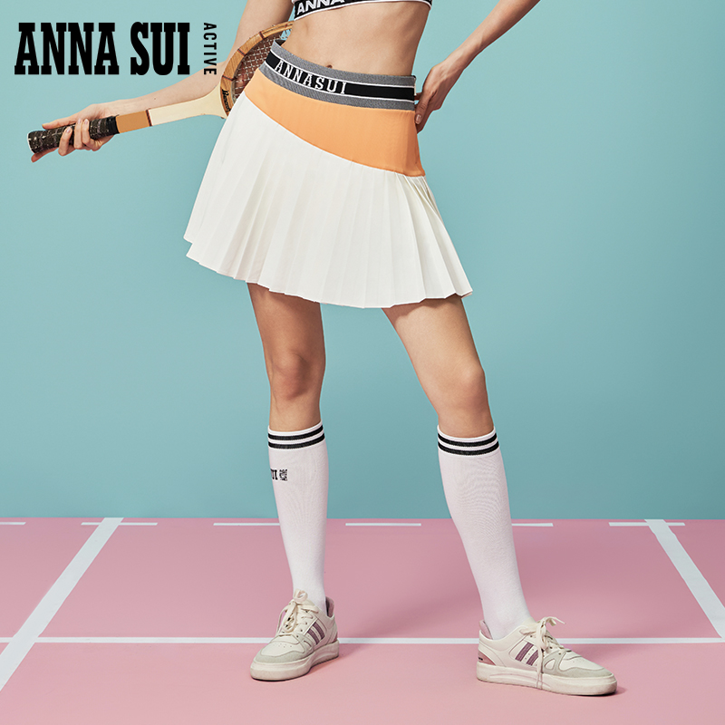 ANNA SUI 网球风courtcore 3A抗菌吸湿速干透气A字短裙24212152A