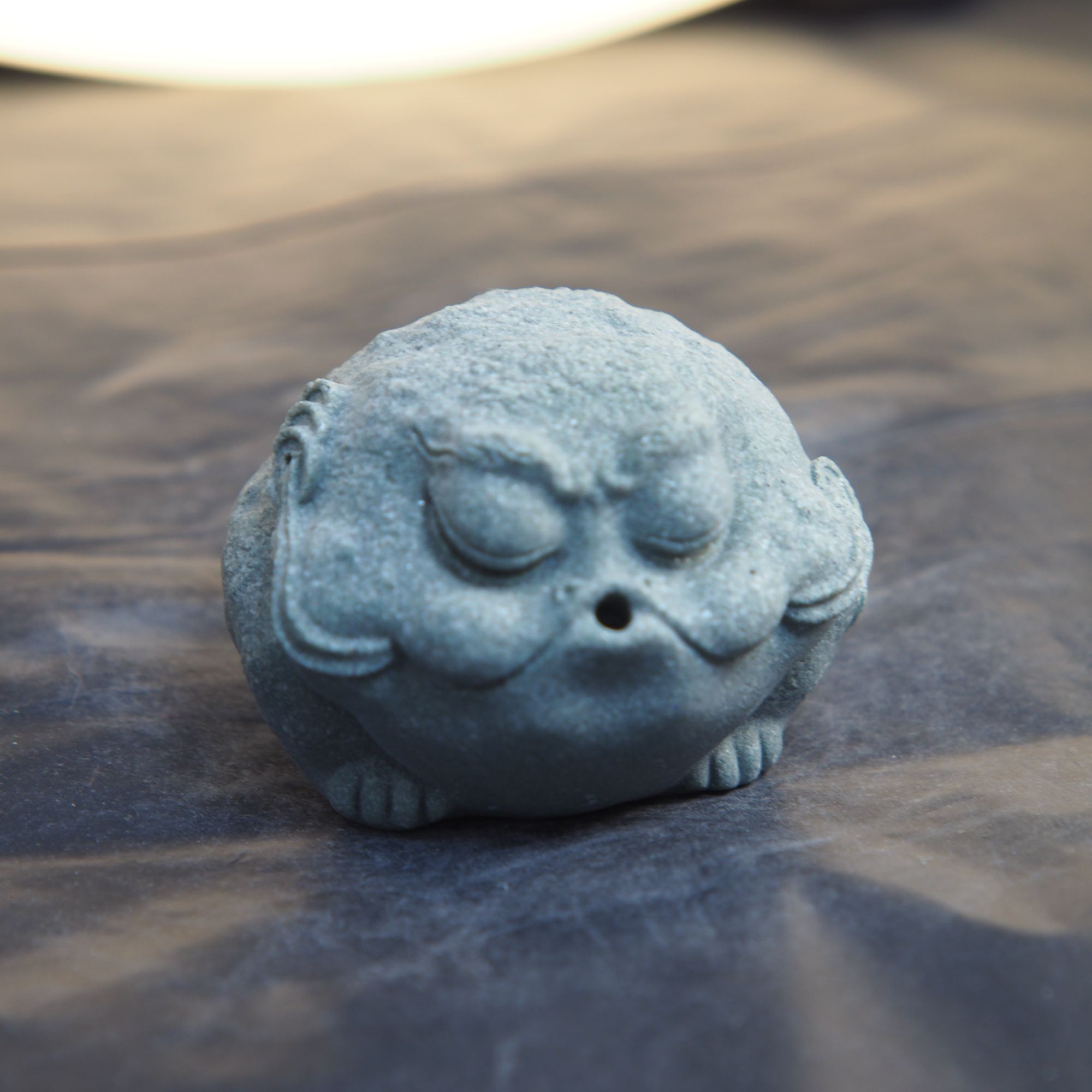 三足金蟾新中式摆件茶宠摆件创意复古青砂石实心雕刻造景