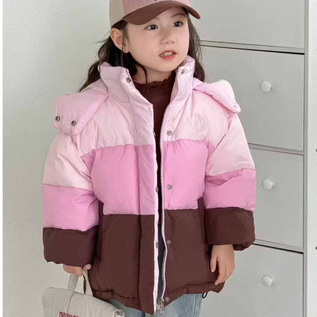 新款儿童防寒服中长款男女童加厚韩版连帽冬装洋气时尚鸭绒保暖服