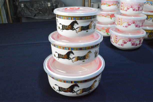 源头厂家保鲜碗三件套高骨瓷微瑕疵