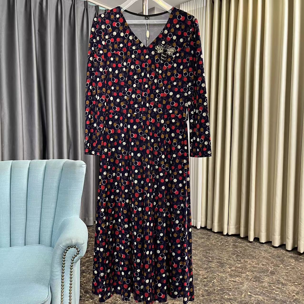 225#【木兮兮专属】2024年春秋新女气质显瘦减龄中长款连衣裙