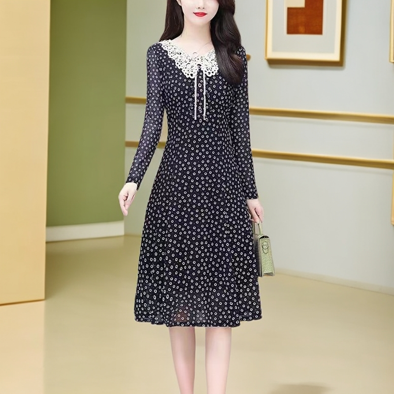 C012#【木兮兮专属】2024年秋冬洋气显瘦碎花百搭气质连衣裙