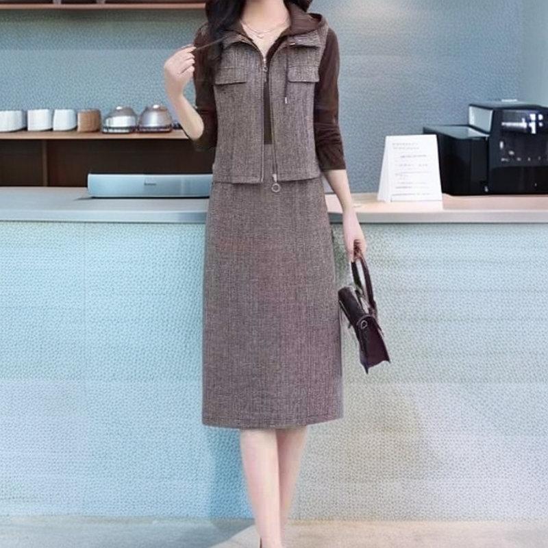 b-12#棕【木兮兮专属】2024年秋冬季新款气质气质时尚休闲百搭套装