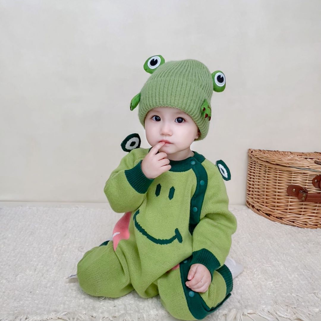 可儿妈专属秋冬男女宝宝卡通连体衣婴幼儿棉针织哈衣萌宝可爱爬服