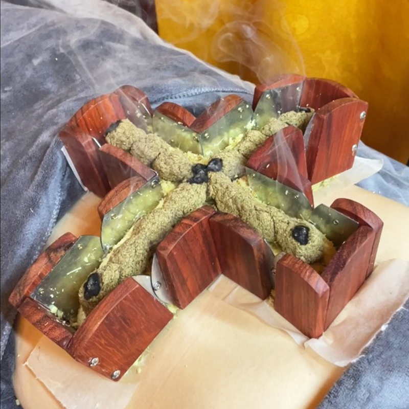 善缘居十字灸架火龙艾灸器具腹部铺灸木制隔姜灸