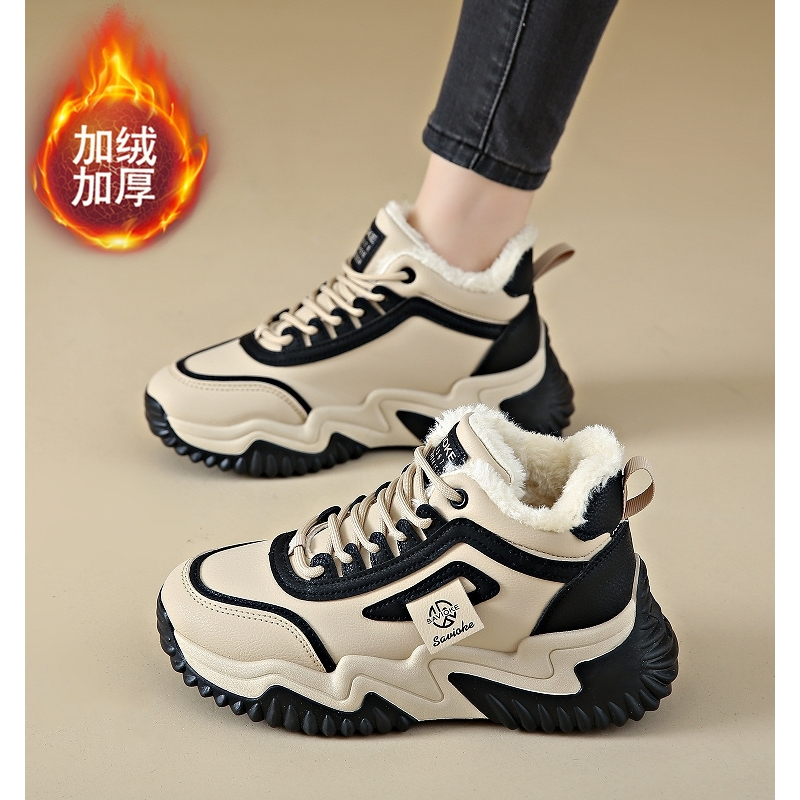 旺贝回力大棉鞋女鞋冬季加绒加厚学生棉鞋女款外穿保暖厚底高帮运