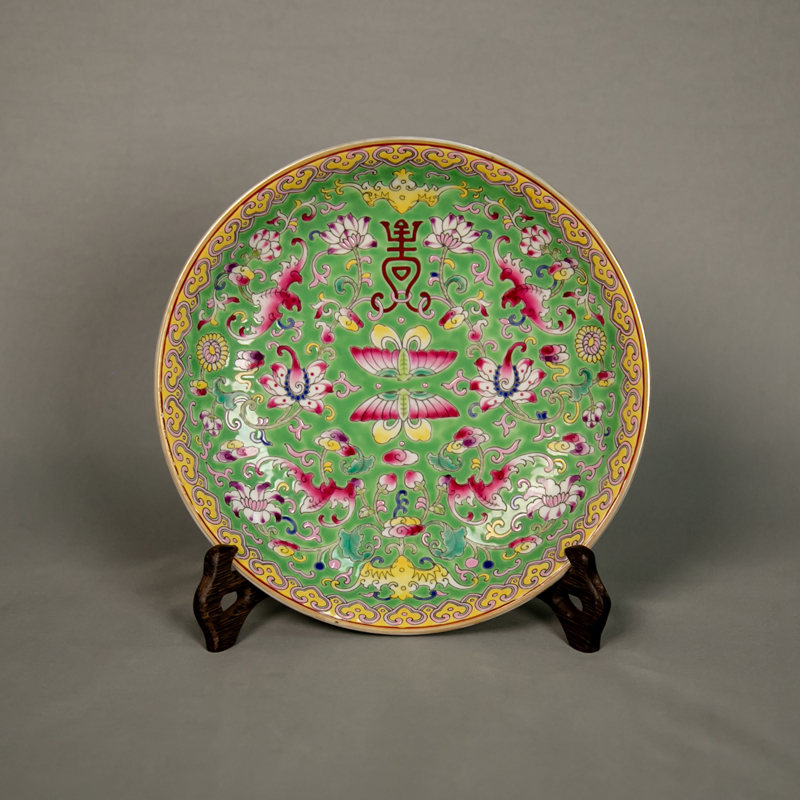 珐琅彩福寿赏盘B3-064
