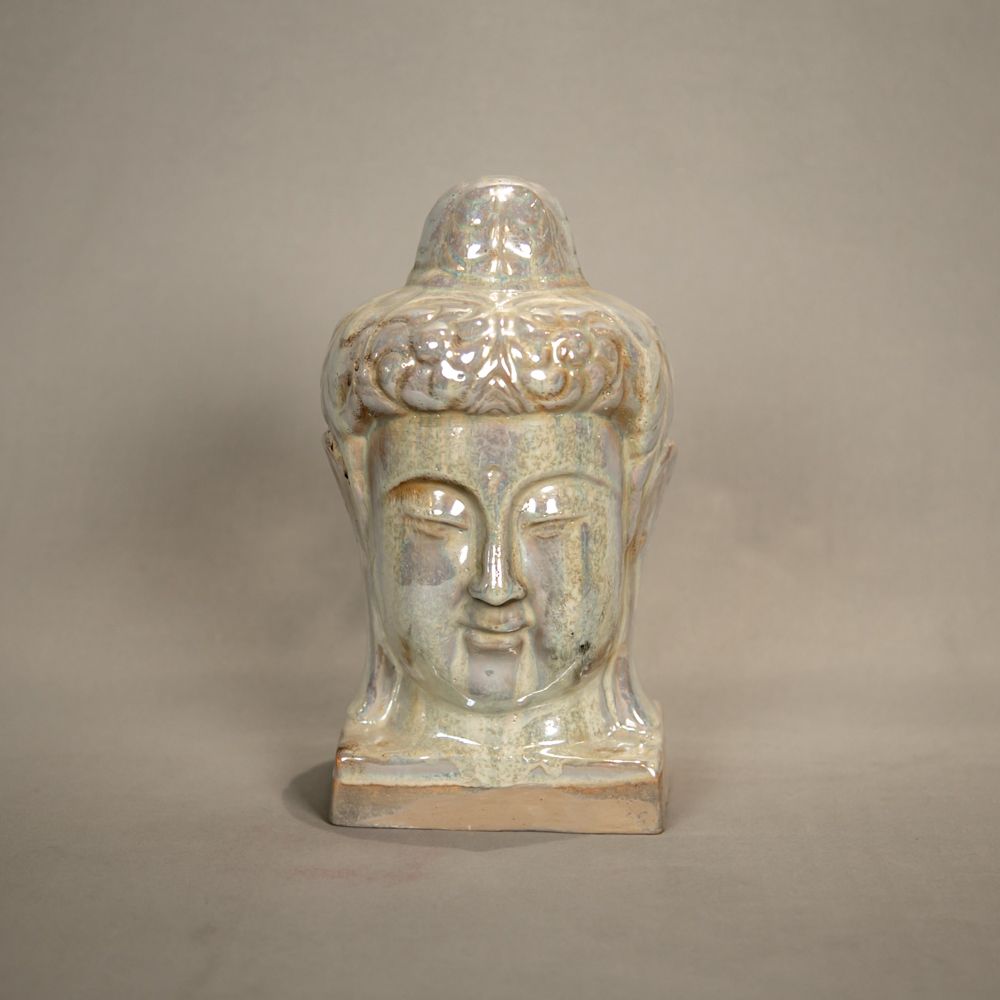 明代银光窑佛头A4-030