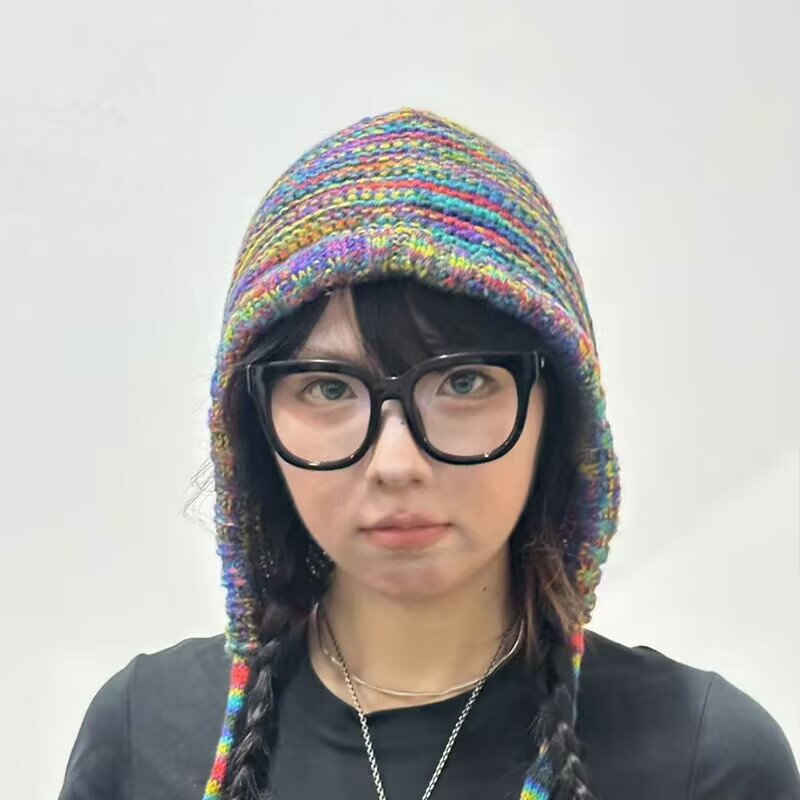 民族风毛线帽（随机发）