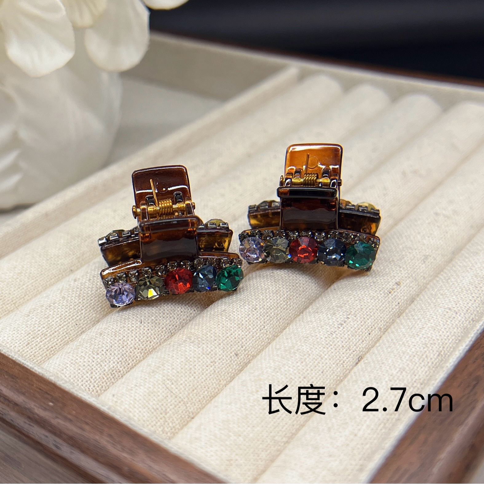 BAOSHATI/宝莎缇F-154韩版彩色满钻迷你小抓夹一对