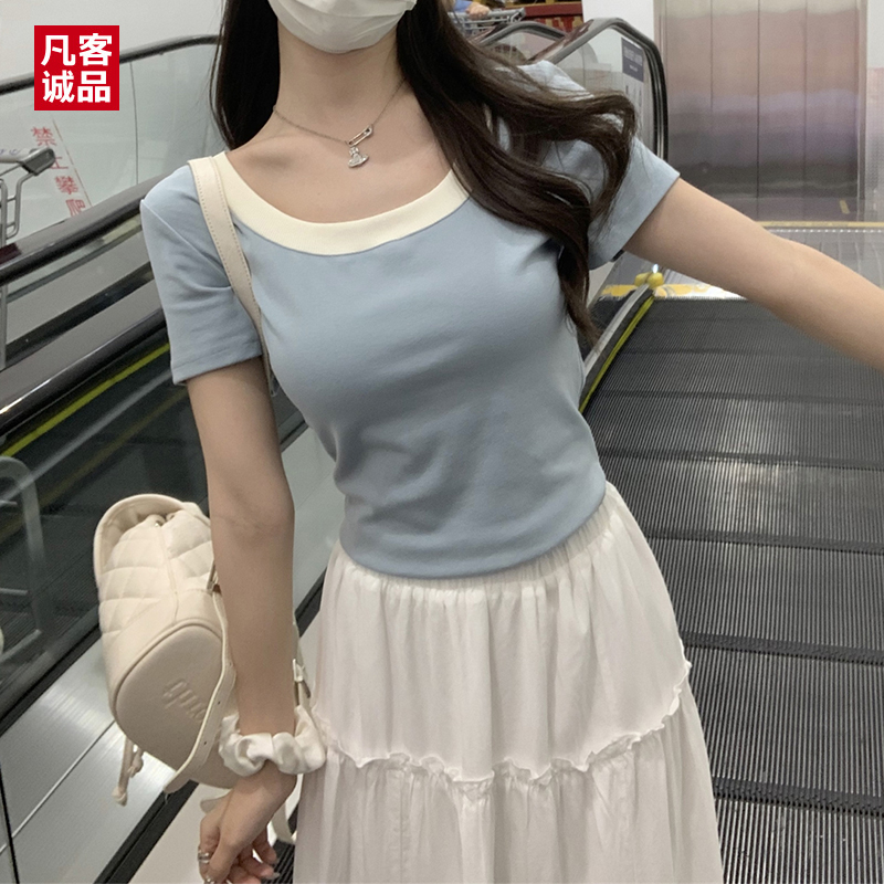 VANCL/凡客诚品短袖T恤女2024夏季新款韩版修身显瘦百搭外穿上衣