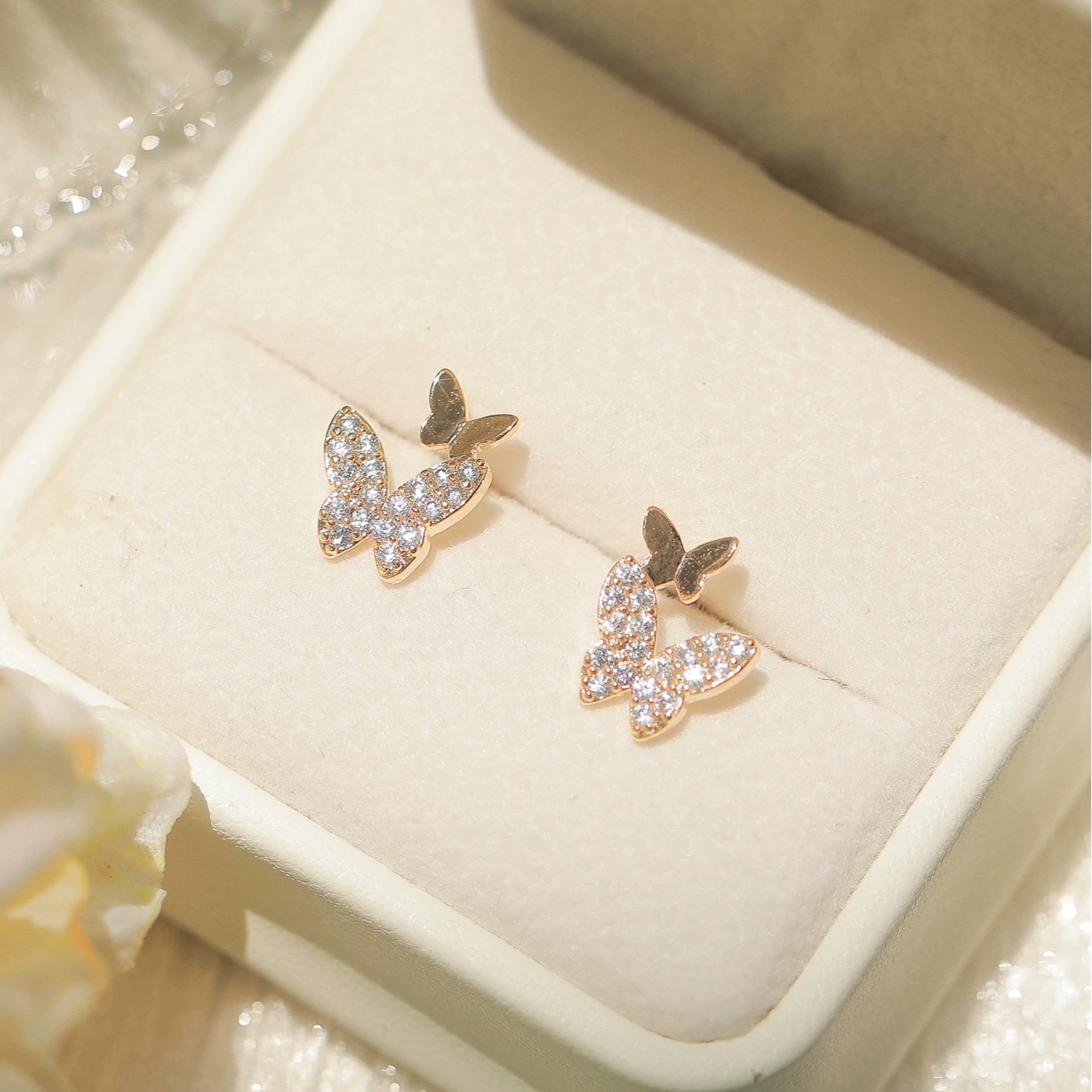 铜合金耳饰 「新比翼」森系绝美蝴蝶无耳洞女耳饰蚊香盘耳夹小众ins