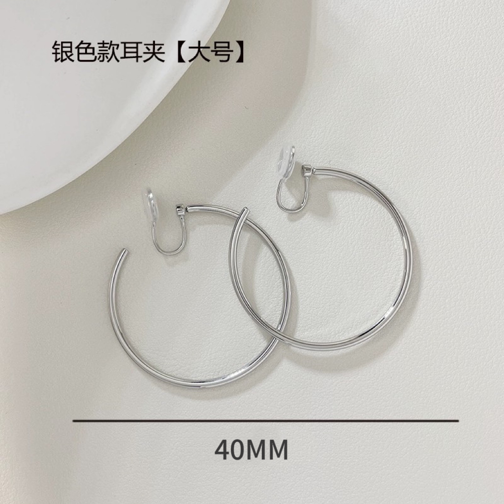 铜合金耳饰 经典耳圈耳素圈蚊香盘耳夹无耳洞简约大气通勤百搭