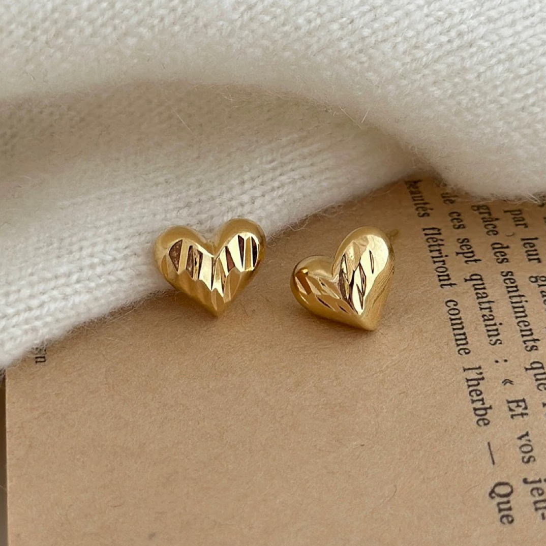 铜合金耳饰 「还要心动几次」独特爱心耳夹无耳洞气质小众法式高级