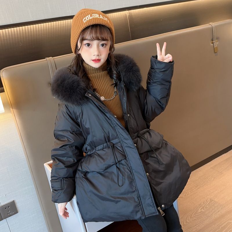 【小扬哥推荐】反季新款大毛领女童羽绒服中长款儿童中大童小女孩